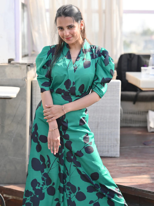 JUNGLE SYMPHONY GREEN JUMPSUIT - Silaye