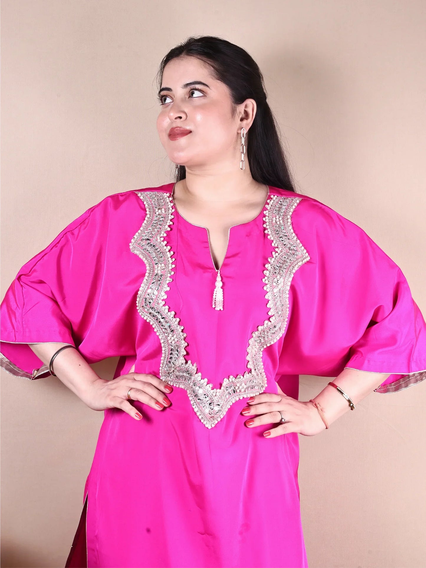 HOT PINK KURTA SET - Silaye
