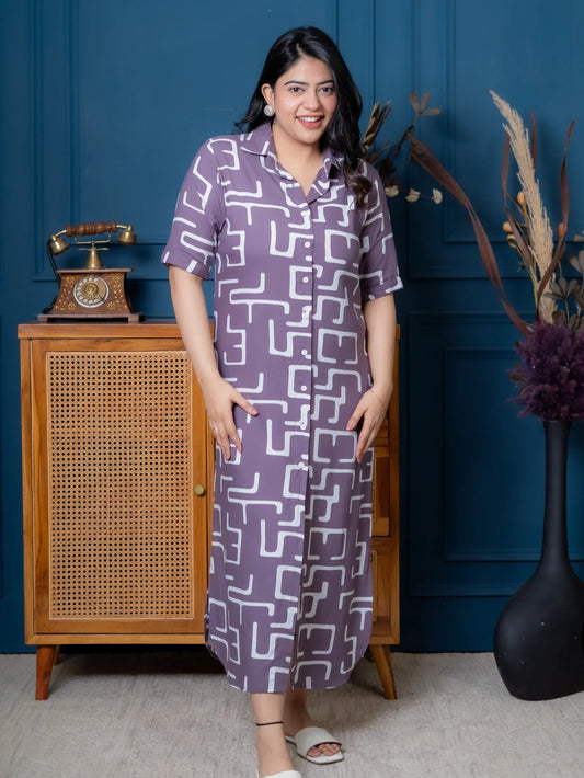 LILAC GRACE SHIRT DRESS - Silaye