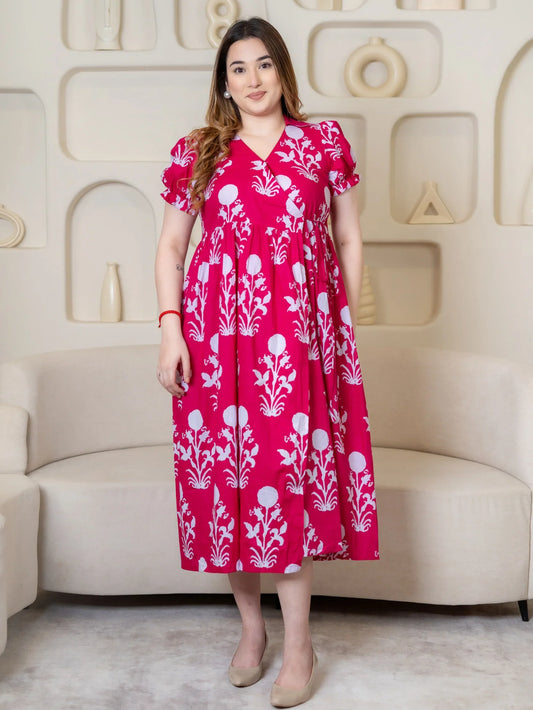 PINK ANGRAKHA DRESS - Silaye