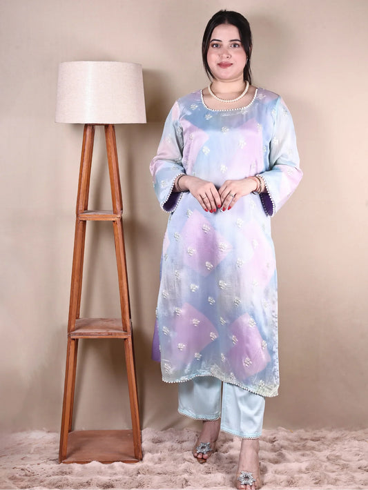LILAC TYE DYE KURTA SET - Silaye
