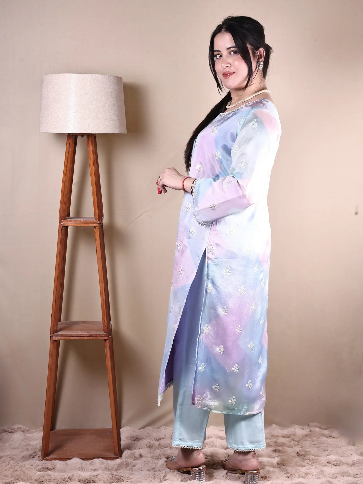 LILAC TYE DYE KURTA SET - Silaye