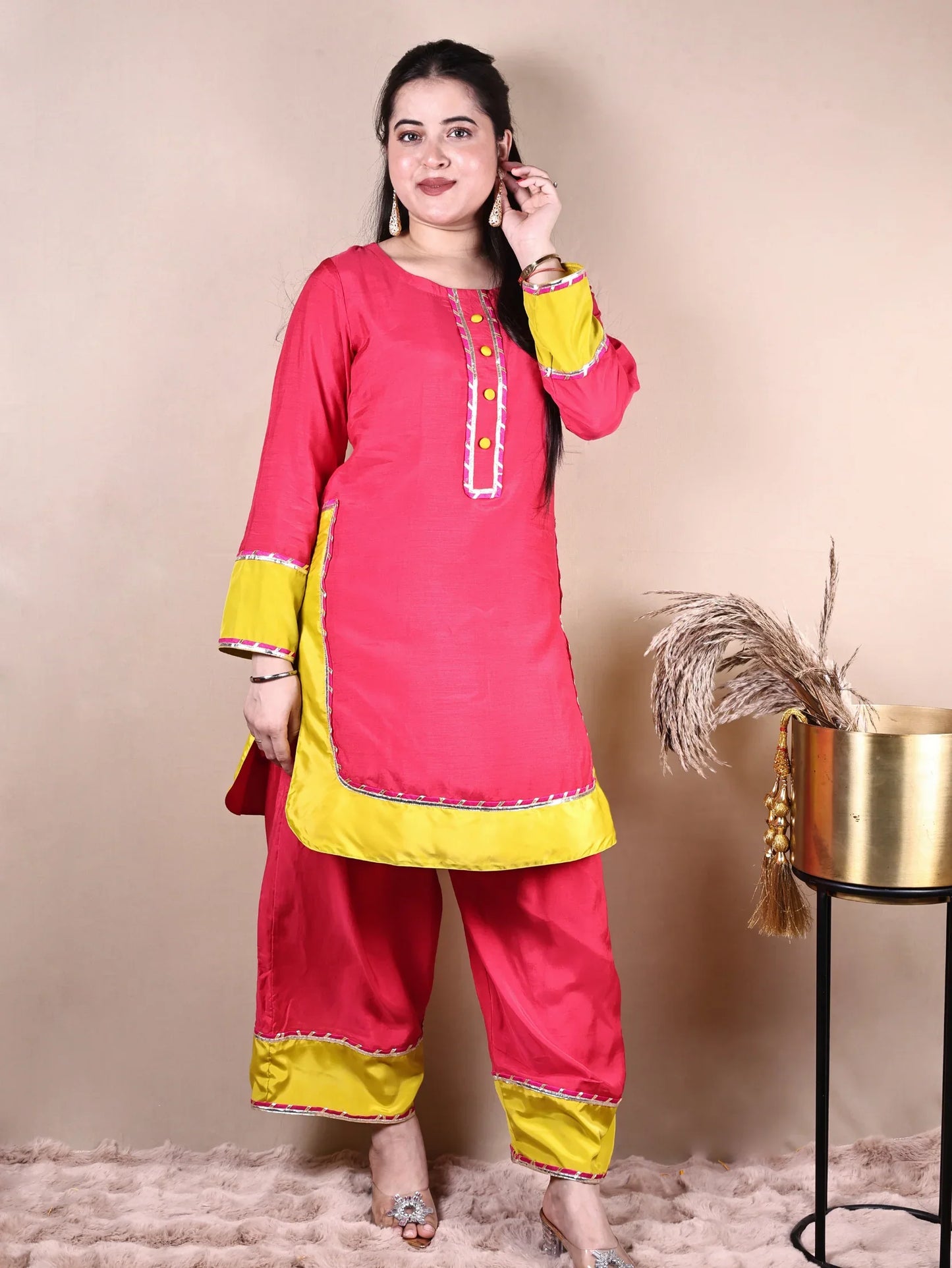 PINKISH SALWAR SET - Silaye