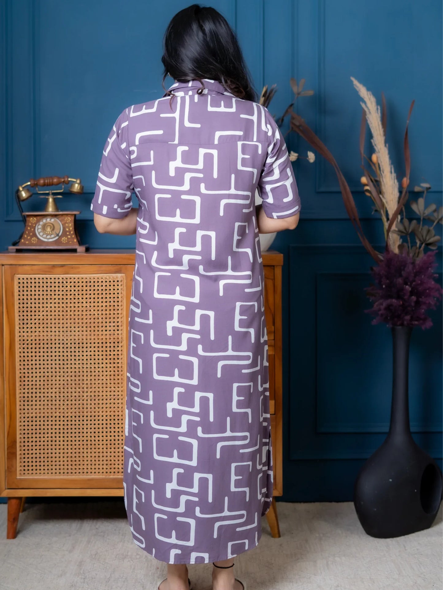 LILAC GRACE SHIRT DRESS - Silaye
