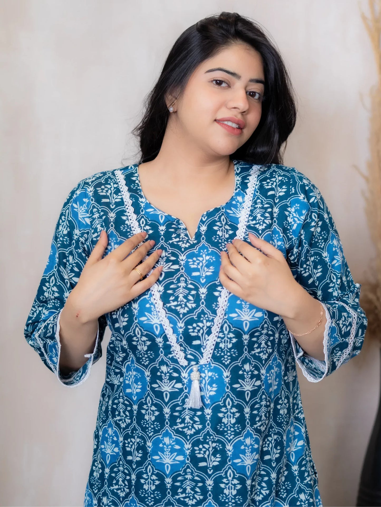 INDIGO BLUE KURTA SET - Silaye
