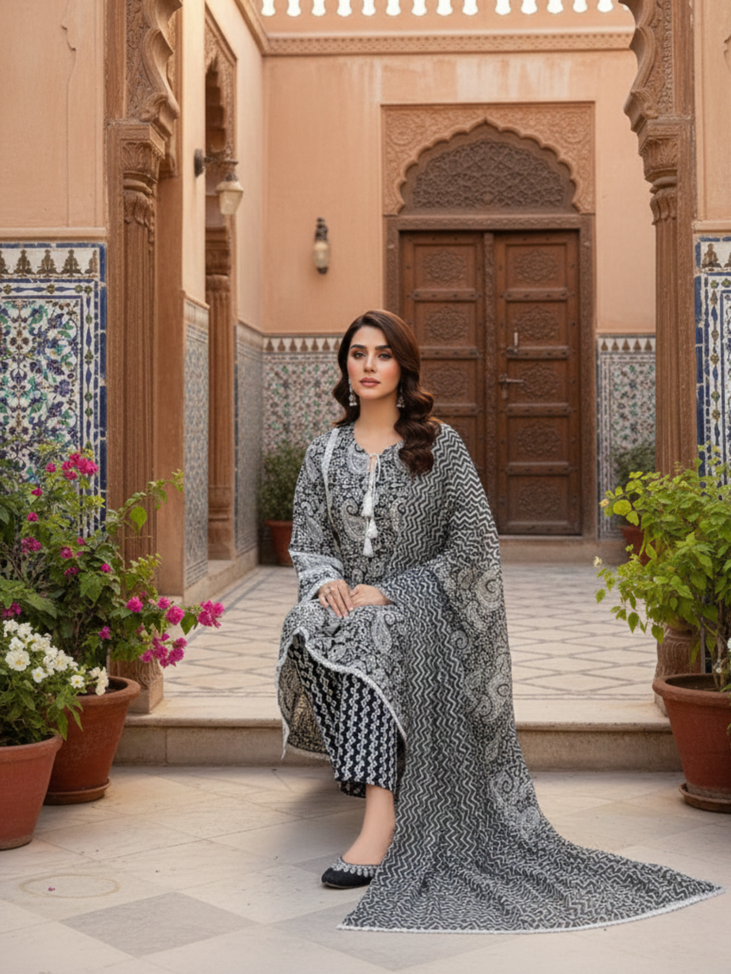 NOOR PAISLEY PURE COTTON PAKISTANI SUIT SET