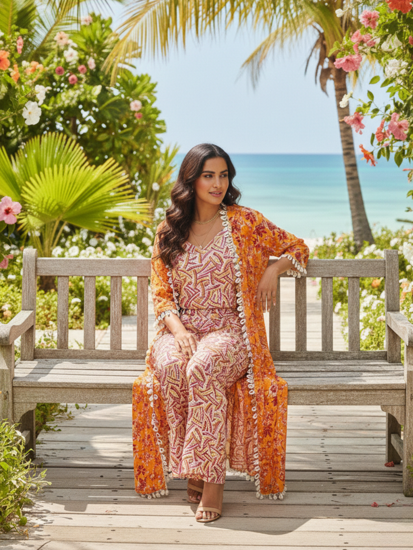 COTTON CO-ORD SET WITH JACKET – SUMMER WEAR