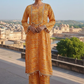 AMBER GLOW SWAROVSKI-ENCRUSTED A-LINE KURTA SET