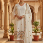 IVORY GRACE HAND-EMBROIDERED FLORAL PALAZZO SET