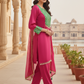 ROYAL MAGENTA PALAZZO ENSEMBLE WITH BROCADE ARTISTRY