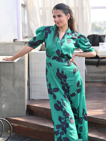 JUNGLE SYMPHONY GREEN JUMPSUIT