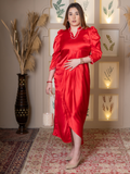 RED SATIN DRESS