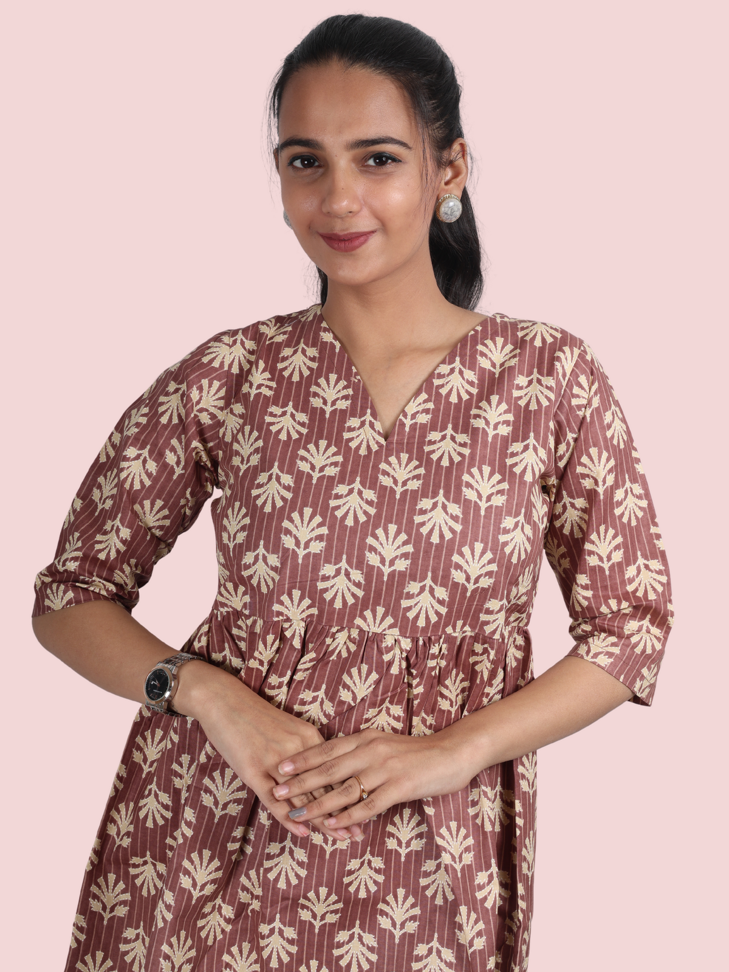 BROWN COTTON LOUNGE WEAR