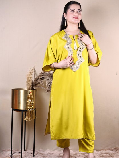 LIME GREEN KURTA SET