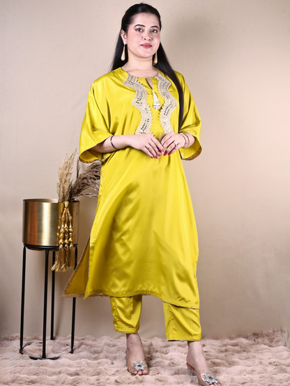 LIME GREEN KURTA SET