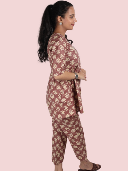 BROWN COTTON LOUNGE WEAR