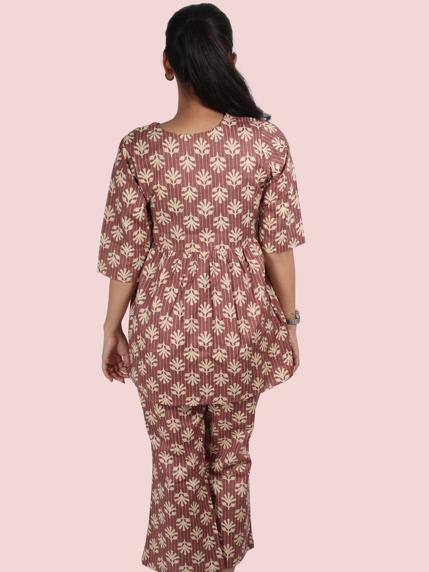 BROWN COTTON LOUNGE WEAR