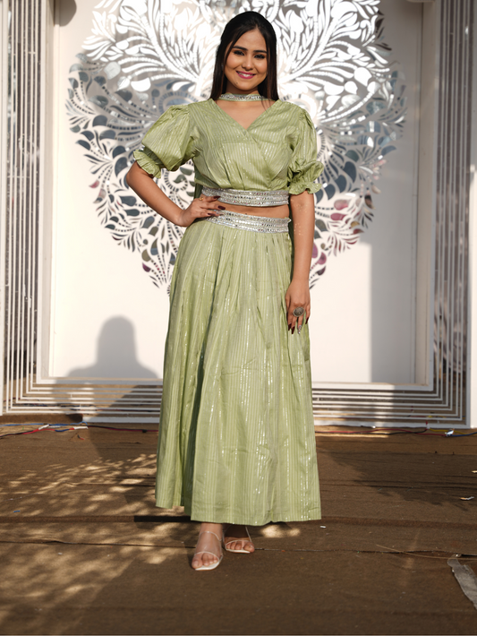 MINT GREEN SILVER SYMPHONY LEHENGA SET