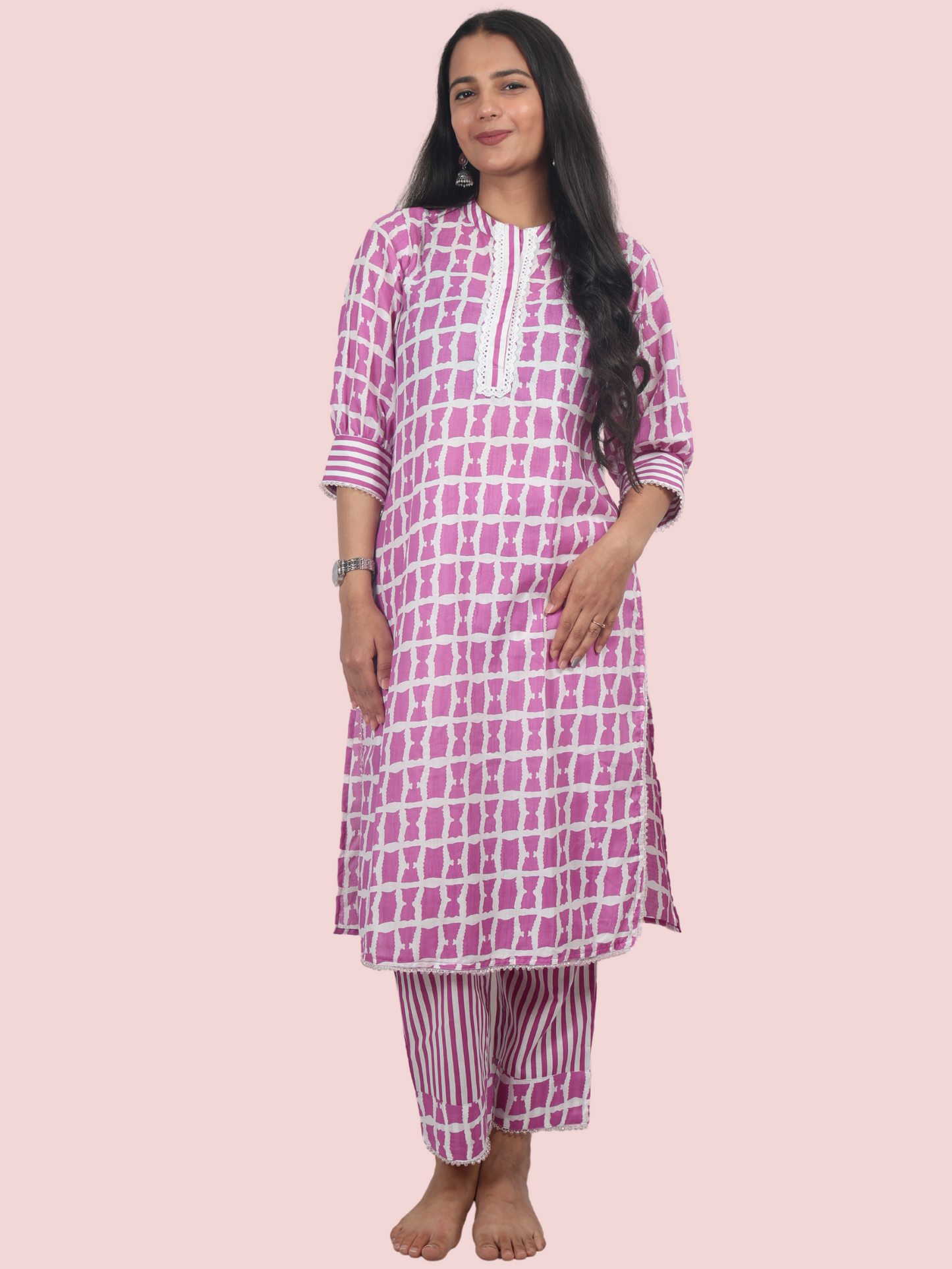 MAUVE KURTA AND PANT SET