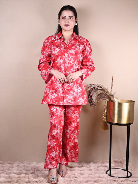 RED FLOWER PRINTED CO – ORD SET