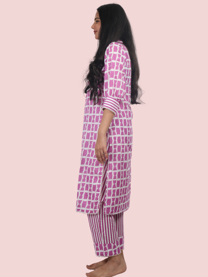 MAUVE KURTA AND PANT SET