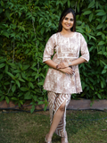ALMOND BLOSSOM ANARKALI WITH LACE DRAPED DHOTI - SILAYE INDIA