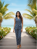 PRINTED SLEEVELESS OFFICE WEAR CO-ORD SET