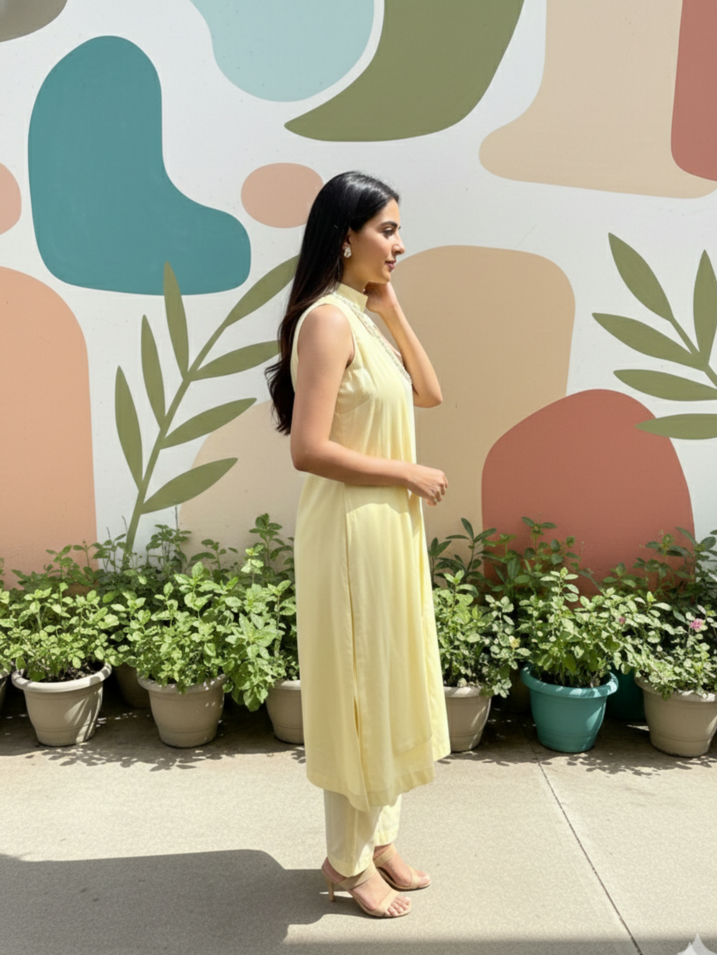 LEMON GLOW COTTON GLAZE KURTA SET