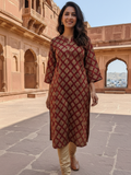 MAROON HERITAGE BLOCK PRINT KURTA