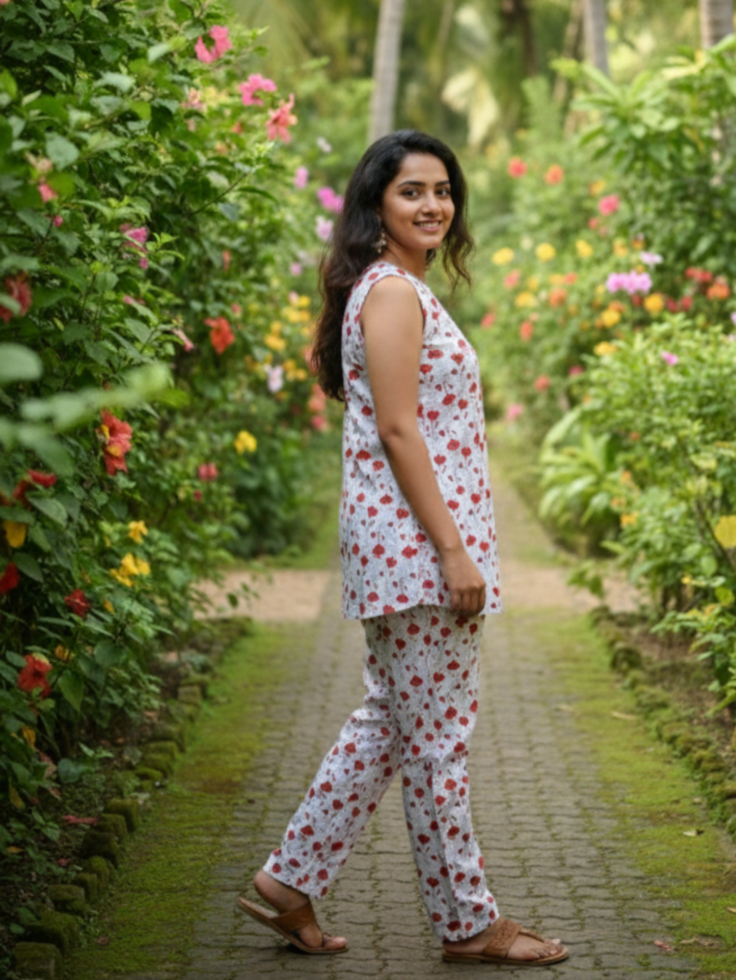 RED PURE COTTON CO-ORD SET